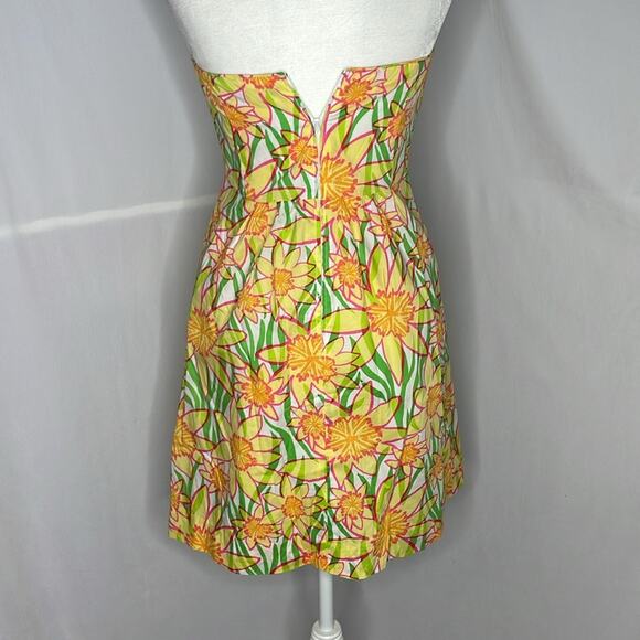 Lilly Pulitzer cotton strapless mini dress with daffodil floral print - Picture 4 of 8